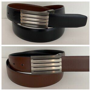 Reversible Cowhide Leather Belt Mens 38 Brown Black